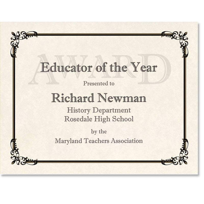 PaperDirect Black and Gold Vignette Certificates, 8 1/2 inch x 11 inch, 28lb Parchment Stock, 100 Count, Certificates and Awards Paper, for School, Work, Diplomas & Award Certificates - Image 3